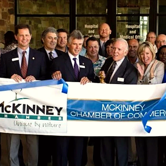 Andrew Hillman at a McKinney Chamber ribbon cutting