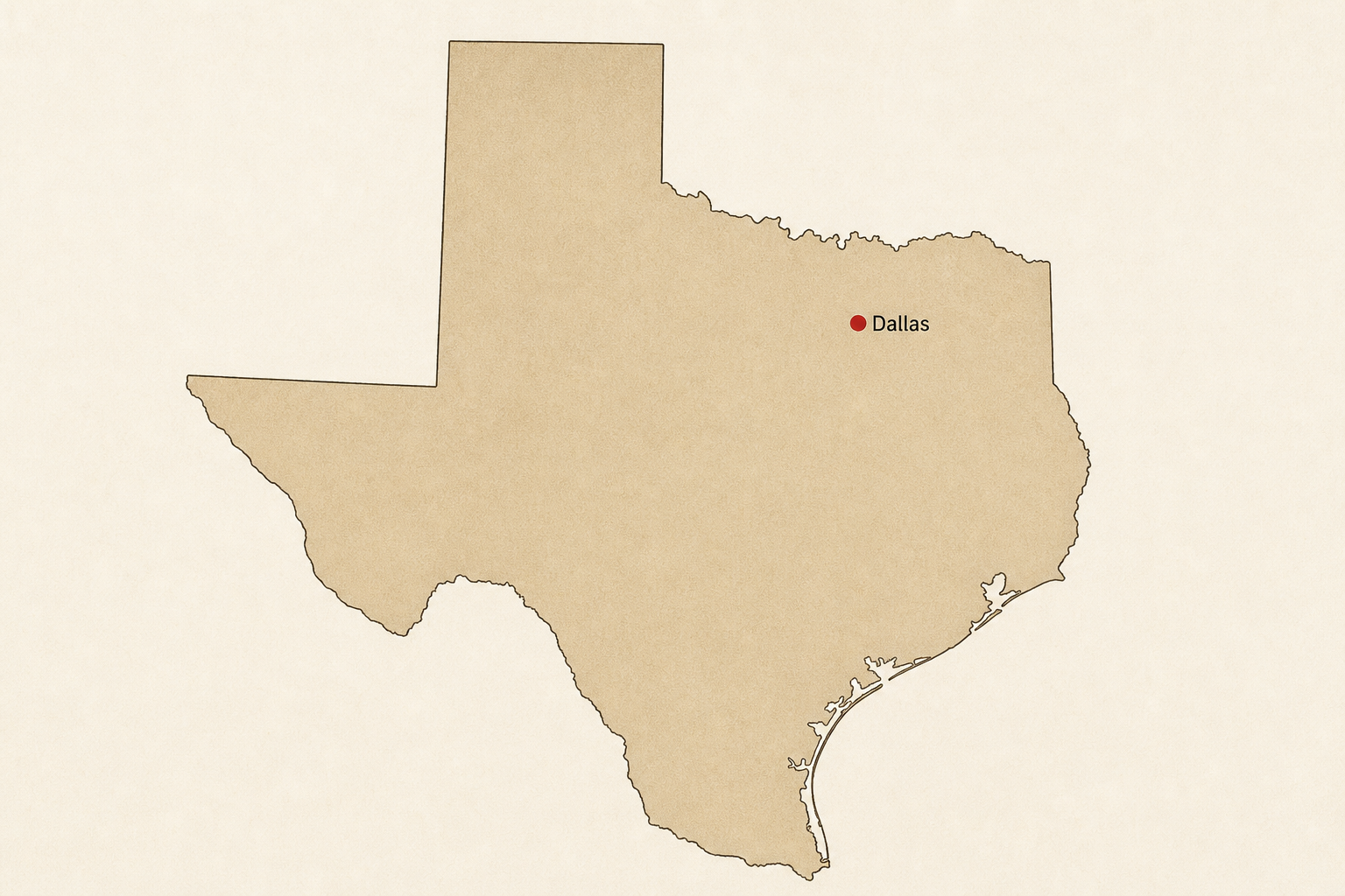 Andrew Hillman. Map of Texas with Dallas marked for the 193rd Judicial District Court filing, Dallas County, No. DC-22-12159.